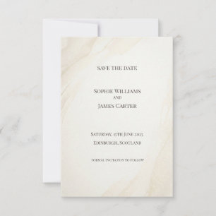 Marble Cream Save the Date Card