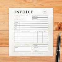 Marble Custom Logo Small Business Invoice Receipt