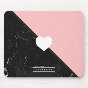 Marble & Cute Heart Mouse Mat