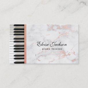 marble decor piano lessons music teacher business card