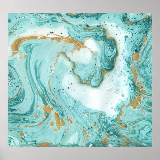 Marble decorative texture, artistic abstract paint poster (Front)