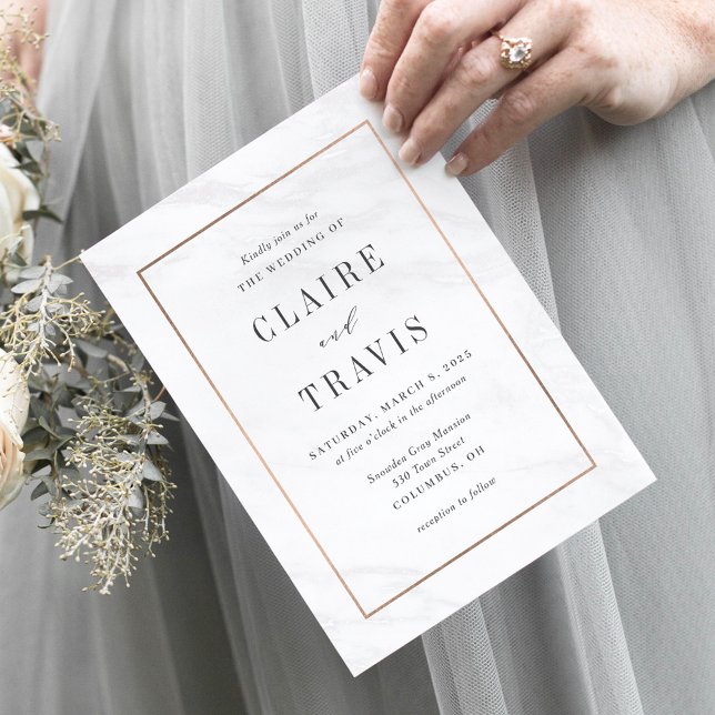 Marble Deluxe Modern Wedding Invitation MAR (Creator Uploaded)
