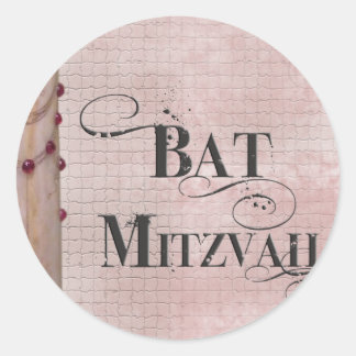 Marble design Bat Mitzvah Classic Round Sticker