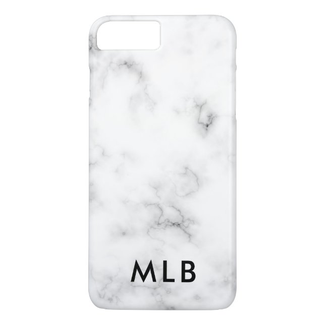 Marble Design iPhone Case Black and White (Back)