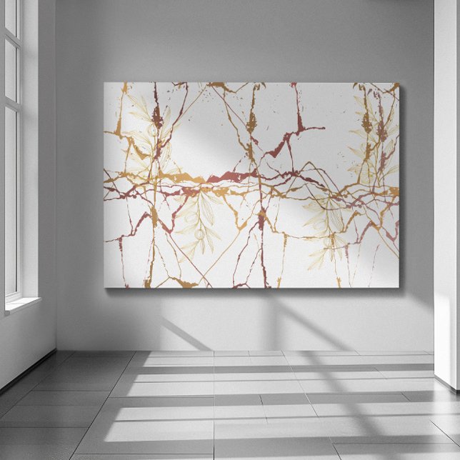 Marble designed Gold maroon with four branches  Canvas Print (Creator Uploaded)