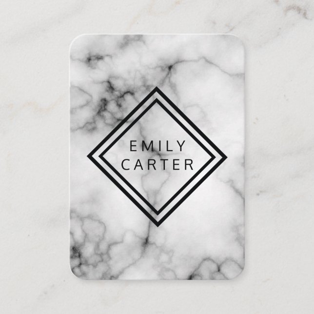Marble Diamond Border Business Card (Front)