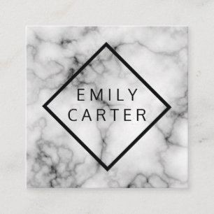 Marble Diamond Border Square Business Card