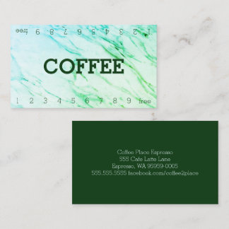 Marble Double Number Loyalty Coffee Punch-Card
