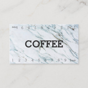 Marble Double Number Loyalty Coffee Punch-Card Card