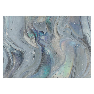 Marble Dreams in Blue Cutting Board
