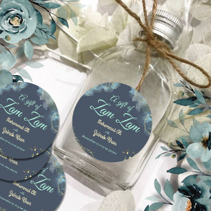 Marble Dusty Blue Islamic Wedding Gift of Zam Zam Classic Round Sticker