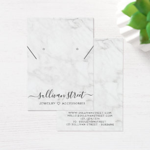 Marble Earrings Necklace Display Card