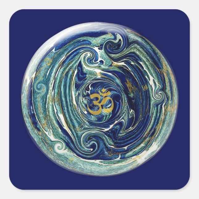 Marble Earth Om Sticker (Front)