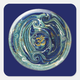 Marble Earth Om Sticker