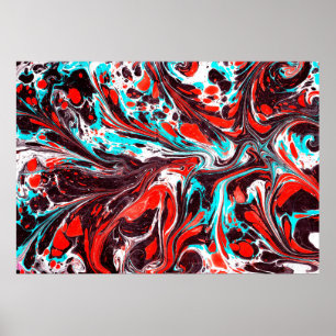 marble ebru colourful acrylic pouring pattern back poster
