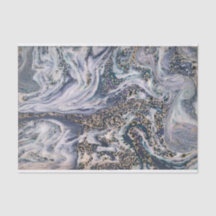 Marble Effect Blue Luxury Gift Wrap Tissue Paper