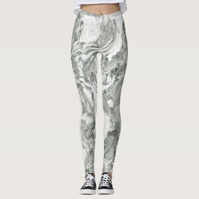 marble effect personalised leggings (Front)