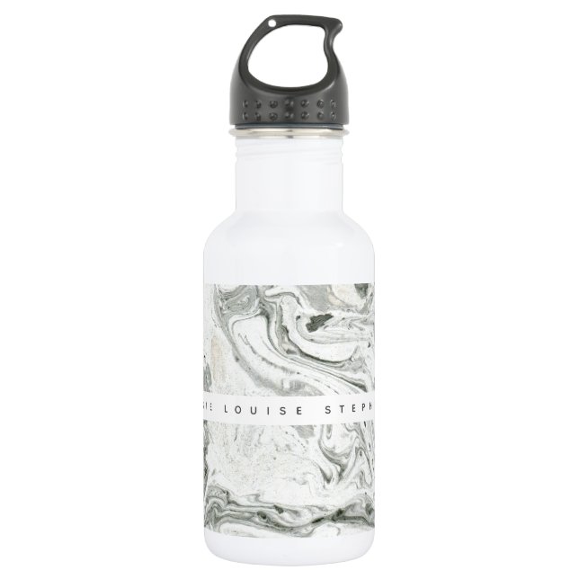 marble effect personalised water bottle (Front)