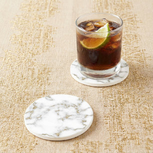 Marble effect with gold detail coaster