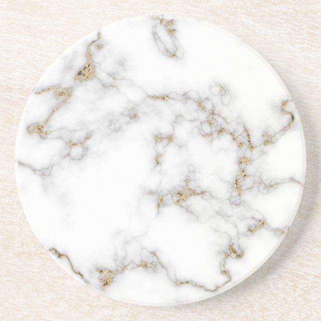 Marble effect with gold detail coaster (Front)