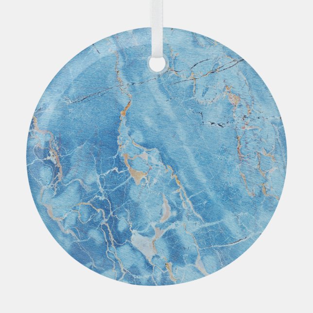 Marble Elegance: Natural Textured Surface. Glass Tree Decoration (Front)