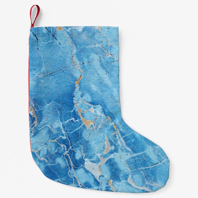 Marble Elegance: Natural Textured Surface. Small Christmas Stocking (Front)