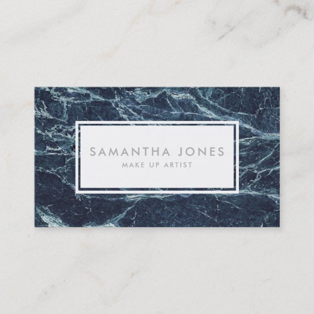 Marble Elegant Stone Simple Modern Make Up Artist Business Card (Front)