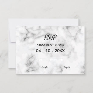 Marble elegant wedding design RSVP Card