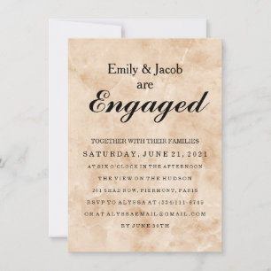 Marble Elegant Wedding Engagement Invitation