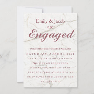 Marble Elegant Wedding Engagement Invitation