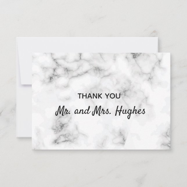 Marble elegant wedding thank you (Front)