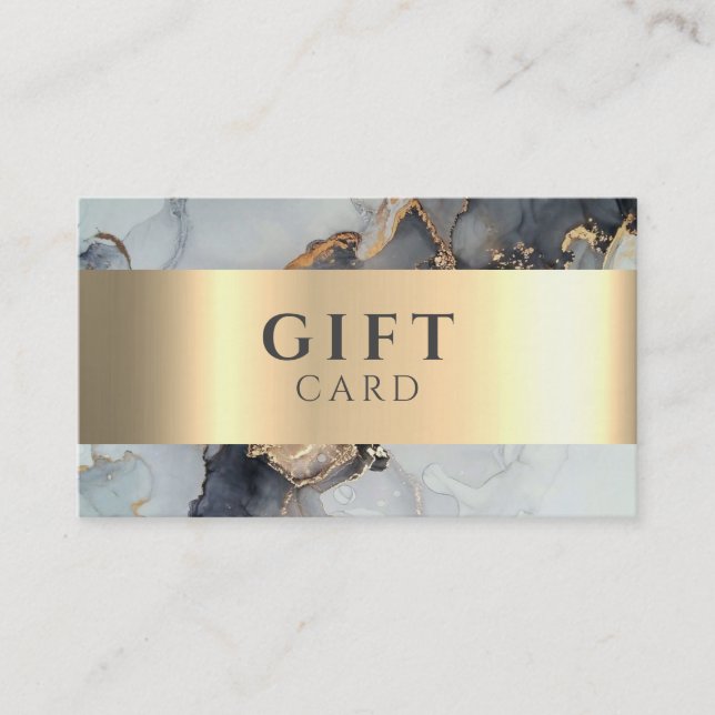 Marble Elegant White Faux Gold Beauty Gift Card (Front)