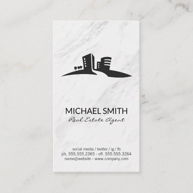Marble  | Financial Advisor | Real Estate Agent Business Card (Front)