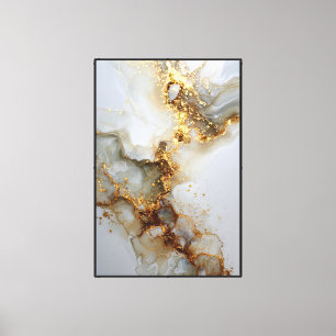Marble Flow with Gold Veins – Abstract Wall Art