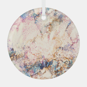 Marble Fluid Abstract Pattern Glass Tree Decoration