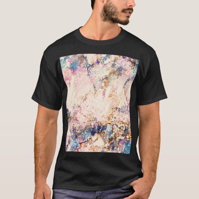 Marble Fluid Abstract Pattern T-Shirt (Front)