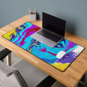 Marble Fluid Art Pour Painting Style Desk Mat