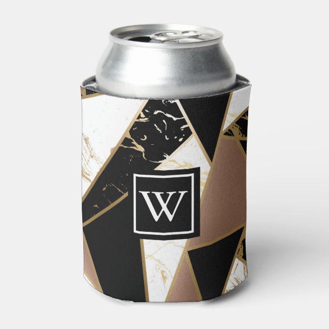 Marble Foil Geometric Mosaic Can Cooler (Can Front)