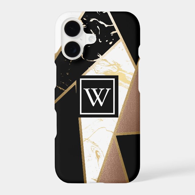 Marble Foil Geometric Mosaic iPhone Case (Back)