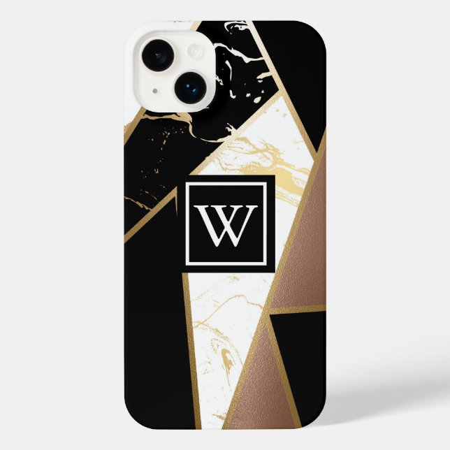 Marble Foil Geometric Mosaic iPhone Case (Back)
