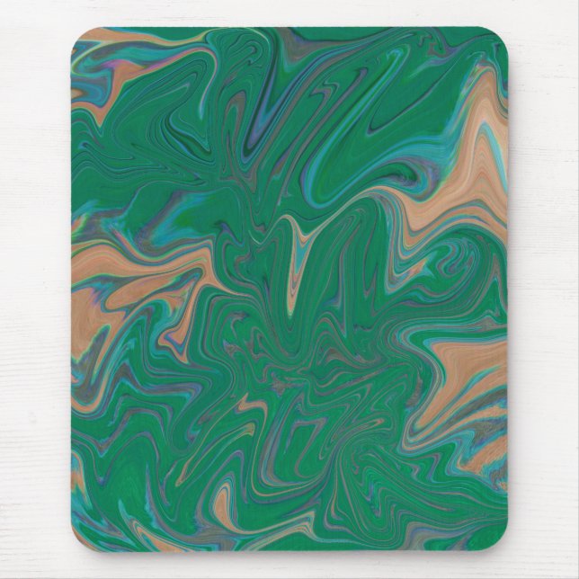 Marble Forms – Green & Gold Natural Flow Mouse Mat (Front)