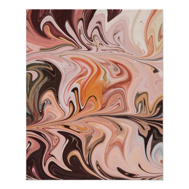 Marble Forms – Pink & Beige Soft Marble Poster (Front)