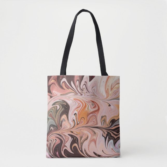 Marble Forms – Pink & Beige Soft Marble Tote Bag (Front)