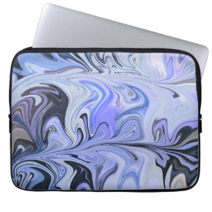 Marble Forms – White & Grey Minimal Texture Laptop Sleeve