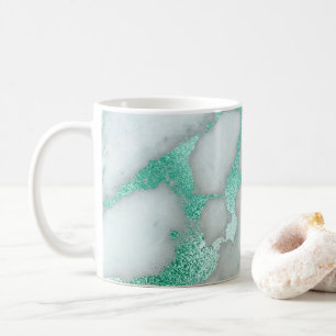 Marble Frosted Mint Green Glam Planner Coffee Mug
