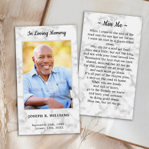Marble Funeral Sympathy Photo Memorial Prayer Card