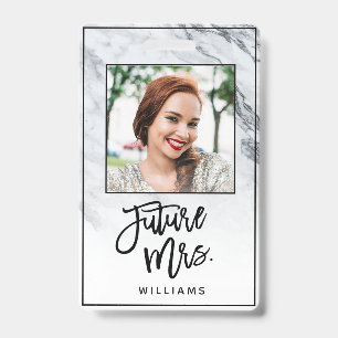 Marble Future Mrs. Bride Bachelorette Party Photo ID Badge