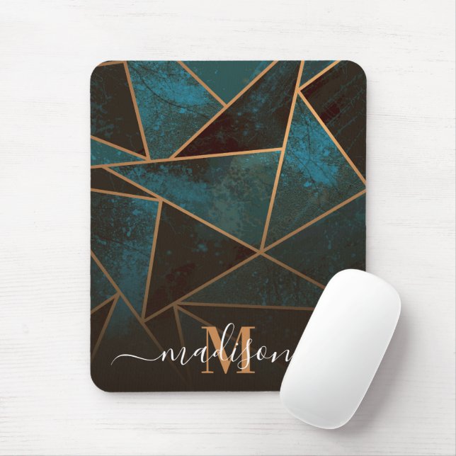 Marble Geometric Abstract Mouse Mat (With Mouse)