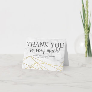 Marble Geometric Elegant Wedding Thank You Card