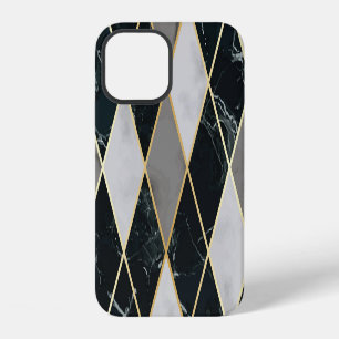 Marble Geometric: Gold Lines Luxury iPhone 12 Case